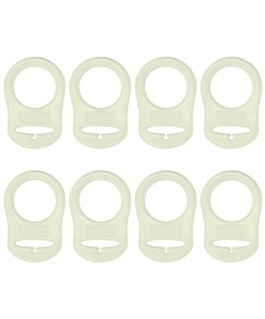 8 pieces of clear silicone button ring fake pacifier clip holder baby pacifier ring adapter silicone-pacifier clip chain clear button buckle holder to prevent falling out - Buy Online on GoSupps.com