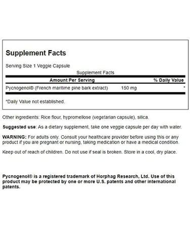 Swanson Super Strength Pycnogenol 150mg - Boost Antioxidant Support | 30 Veg Capsules - International Shipping Available - Buy Online on GoSupps.com