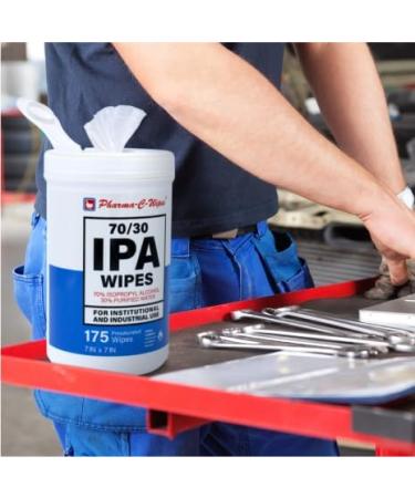 Pharma-C 70% Isopropyl Alcohol Wipes 175 Wipes - Industrial-Strength IPA Wipes with Moisture Lock Lid Made in USA - Buy Online on GoSupps.com