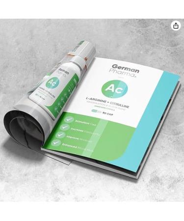 German Pharma L-Arginine & Citrulline 1845mg Capsules - 90 Veg Caps | High Strength Dose for Vascularity & Recovery | 100% Vegan - UK Made - Buy Online on GoSupps.com