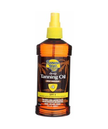 Banana Boat Deep Tanning Spray Oil SPF 4 8 Oz. - Pack of 6