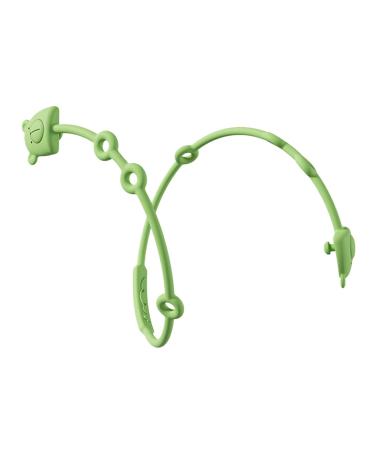 Stretchable Teether Chain Chewable Safety Teether Silicone Chain Bear Shape for Home (Green)