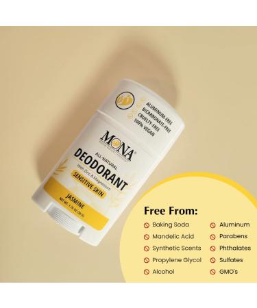 MONA BRANDS All Natural Deodorant For Women & Men | For Sensitive Skin | No Aluminum or Baking Soda | (JASMINE 1.76 Oz) - Buy Online on GoSupps.com