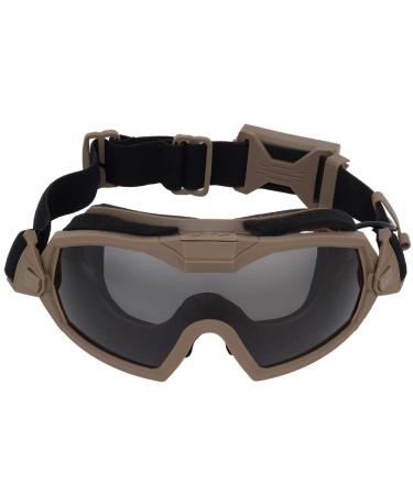 Lejie Tactical Airsoft Goggles Anti Fog Military Glasses with Fan System for Paintball Riding Shooting Hunting Tan