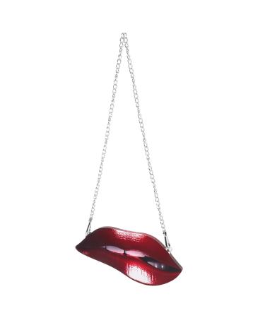Yardenfun Lip Pendant Fashion Ornament Vintage Women Red Lip Wall Decor Wall Hanging Decor Metal Statue Woman Red 14.50X6.50X0.50CM