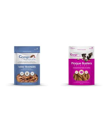 Crumps' Naturals Mt Mini Trainers Beef (Semi-Moist) (1 Pack) 300g/10.6oz + PBO-7" 8pk Plaque Busters 7"- 8 Pack
