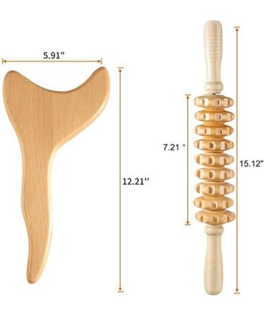 Premium GUA SHA & Massage Tools - 2-Piece Lymphatic Drainage & Anti-Cellulite Roller Set for Muscle Recovery | International Shipping - Buy Online on GoSupps.com