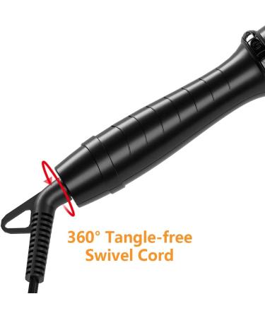 Professional Hair Curler - 1/2 to 1 Inch Ceramic Tapered Curling Wand with Short Clamp & Auto Shut Off - Black - International Shipping Available - Buy Online on GoSupps.com