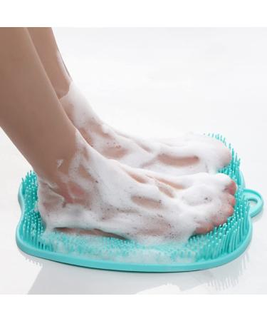 Shower Foot Scrubber Massager with Non Slip Suction Cups - Silicone Foot Cleaner Brush for Shower Floor, Bathtub - Dead Skin Remover Improves Foot Circulation Green-1 Pack