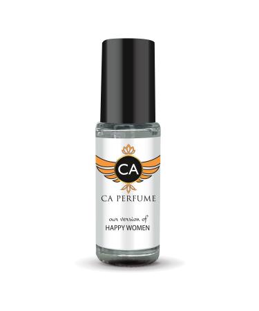 CA Perfume Impression of Happy Women For Women Replica Fragrance Body Oil Dupes Alcohol-Free Essential Aromatherapy Sample Travel Size Concentrated Long Lasting Attar Roll-On 0.14 Fl Oz/4ml-X1