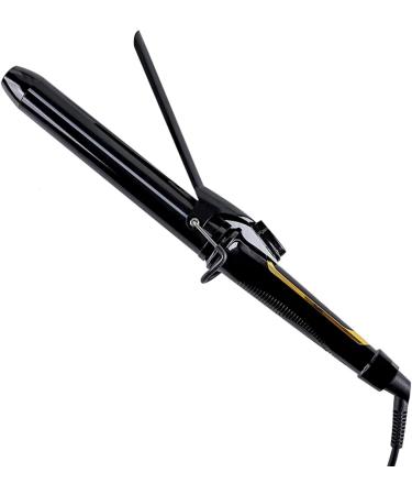 SSATISCN Curling Iron 1 1/4 inch with Ceramic Coating Barrel for Long Hair Dual Voltage Extra Long Barrel 1.25 Inch Curling Iron Instant Heat up to 450 F Hair Waving Style Tool for Women .Girls(Black)