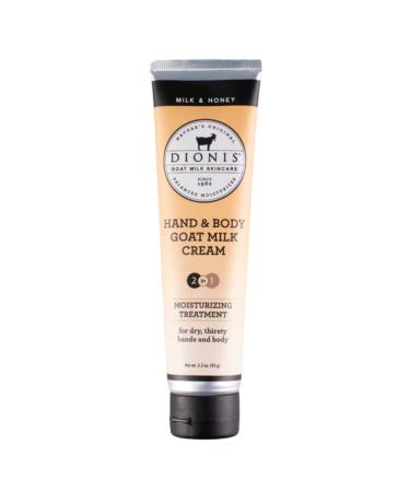 Dionis Goat Milk Skincare 3.3 oz Milk & Honey Scented Hand & Body Cream - Travel Size Hand Lotion For Hydrating & Moisturizing Dry Skin - Cruelty Free Cream Made In The USA - Paraben Free Formula