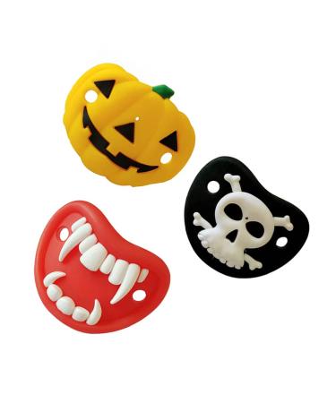 3pcs Funny Halloween Silicone Baby Pacifiers - Pumpkin, Skeleton, Vampires Fangs | Perfect for Halloween Party Favors & Gifts - Buy Online on GoSupps.com