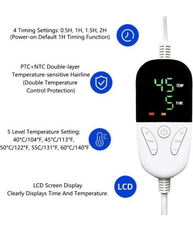 Electric Shoulder Heating Pillows | Weighted Neck Warmer with 5 Heat Levels & 4 Timers | Ideal for Men Women & Seniors | 55 x 48 cm - Buy Online on GoSupps.com