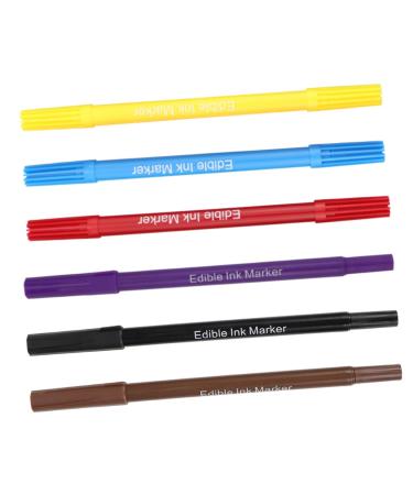 Unomor 6pcs Decor Biscuits Cake Boxes Cake Coloring Markers Edible Cake Pens Edible Pigment Pens Plastic