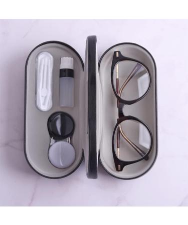 Exceart 2-in-1 Glasses Case with Mirror - Dual Holder for Glasses & Contact Lenses - Travel-friendly & Compact Glasses Box - Buy Online on GoSupps.com