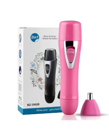 2 In 1 electric facial hair remover for women women's razor Mini-Face Hair remover painless nose-hair trimmer waterproof red