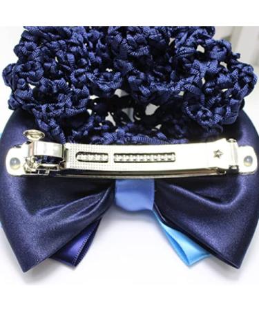 KDDOM Lady Bow Hair Bun Net - Blue | Professional Woman Barrette Snood Net Hair Clip - Buy Online on GoSupps.com
