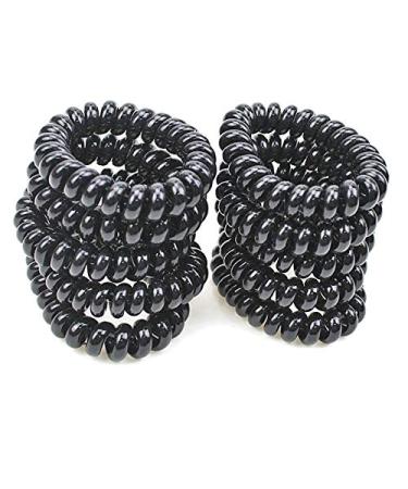 Premium Spiral Hair Ties - 10 Pack for Men, Women, & Children | Black Phone Cord Hair Coils (5.5cm) - Buy Online on GoSupps.com
