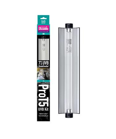 Arcadia Reptile - ShadeDweller Pro T5 UVB Kit - Includes 7% T5 UVB ShadeDweller Lamp - Built in Reflector - Easy to Use - Includes Fitting Kit & Link Cable - Suitable for Shade Dwelling Species