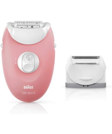 Braun Silk- pil 3 Beauty Set - Epilator for Women | Hair Removal Trimmer and Massage Attachments | Model 3-440 - Flamingo/White - Buy Online on GoSupps.com