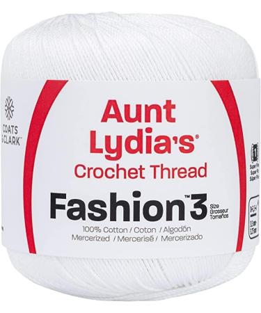 Aunt Lydia Fashion White Crochet 3-Pack - 150y/137m - Cotton - Gauge 3 - Crochet Thread - Buy Online on GoSupps.com