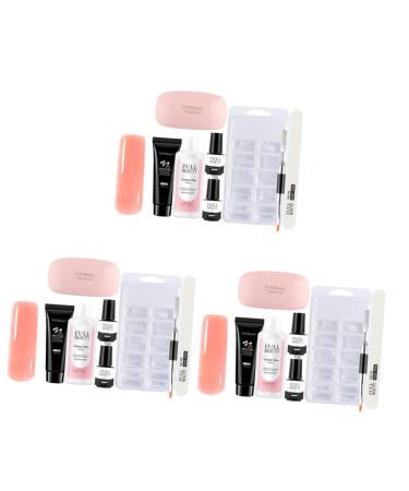 POPETPOP 3 Sets manicure tools set DIY nail art tools Press on Nails nail extension art tool nail strengthener nail builder kit nail manicure lamp nail extension tool plastic seal art lamp