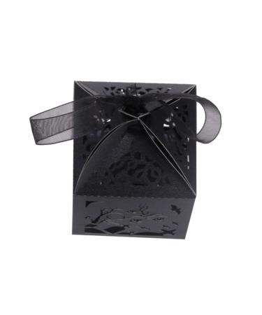 Anneome 50pcs box Black Style Creative Hollow Candy Can Exquisite Container Halloween Branch