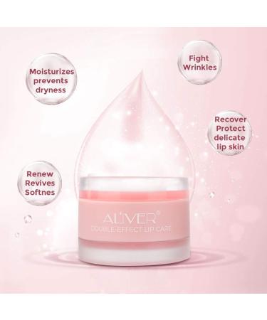 Lip Sleeping Mask & Scrub Exfoliator - Overnight Treatment for Dry, Cracked Lips - Moisturizing Lip Repair Balm - Strawberry Pink - Buy Online on GoSupps.com