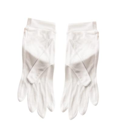 Beatifufu 1 Pair Grooming Gloves Silk Mittens Dry Hands Gloves Moisture Wristband Night Moisturizing Gloves Dry Cracked Hands Gloves Hydrating Gloves Repair Lining White Silk