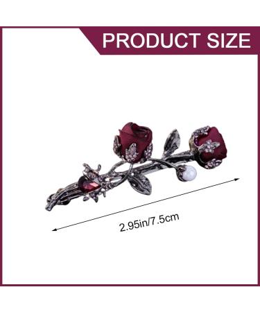 DHinkyoung Vintage Crystal Rose Hair Clip Rhinestones Rose Flower Hair Barrette Vintage Style Hair Pin for Girls Women Ladies Hair Decoration Wedding Party Gifts - Buy Online on GoSupps.com