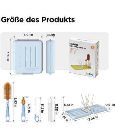 Yotime Travel Baby Bottle Holder & Bottle Brush Set - Essential Baby Travel Accessories in Blue - Buy Online on GoSupps.com