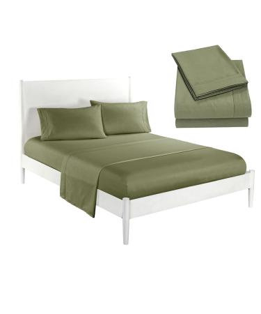 Casilva Sheets Casilva Self Cleaning Sheets Casilva Eucalyptus Sheets Cooling Breathable Silky Soft 16-Inch Deep Pockets - 4-Piece Bedding Set (Green Full) Green Full