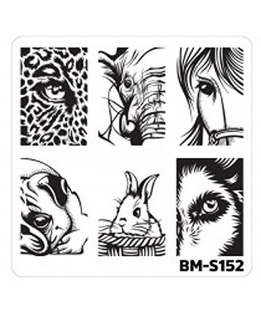 Stamping stencil plate BM S152 Bundlemonster animals eyes wild eyes nail art nail design