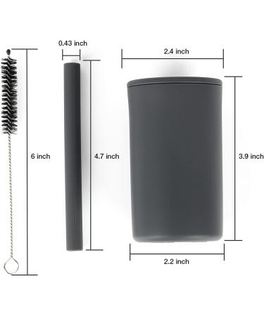 Topgomes Toddler Straw Cup | Food Grade Silicone Sippy Cup for Baby 6 Months+ | Includes Straw Brush | BPA Free | 7.1oz (Dark Grey) - Buy Online on GoSupps.com