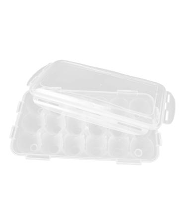OSALADI Box Clear Container with Lid Refrigerator Egg Tray Egg Container Dispenser With Cover Egg Plate White 32x18cm