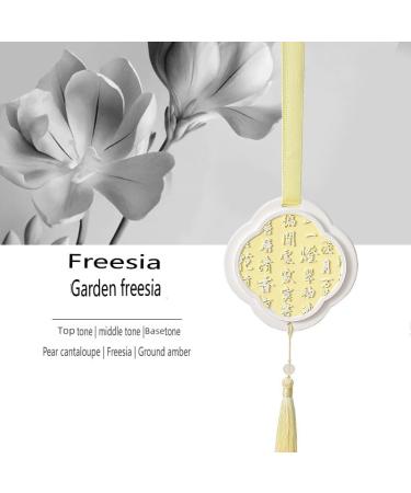 Gypsum Aromatherapy Pendant with Tassel | Chinese Style Car & Wardrobe Decor | Scented Air Freshener & Deodorizer (Freesia - Buy Online on GoSupps.com