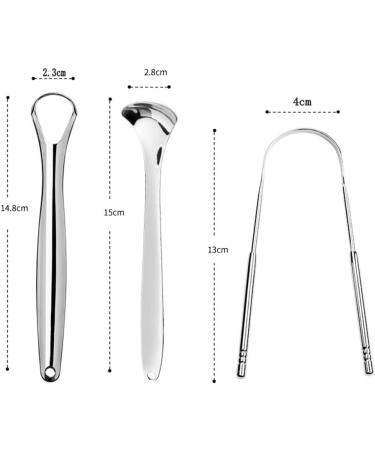 JZK 3 x Stainless Steel Tongue Cleaner Set | Effective Oral Care & Bad Breath Solution - Buy Online on GoSupps.com