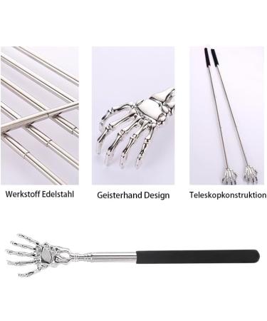 6-Piece Stainless Steel Telescopic Massager Set - Back Scraper & Crawler with 59cm Reach for Ultimate Relaxation - Buy Online on GoSupps.com