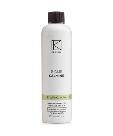 Dr. Kadir Biome-Calmine Probiotic Cleansing Gel for Face & Scalp Ecoskin Complex with Lactic Acid Sensitive Skin Friendly 8.5 fl oz