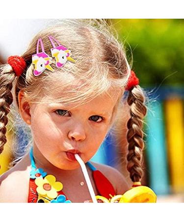 38 Pieces Unicorn Pattern Hair Clips 1.8 inch Anti-slip Snap Hair Clips Barrettes Hairpins for Baby Girls Unicorn Party Supplies - Buy Online on GoSupps.com