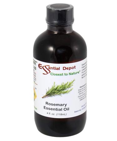 Essential Depot Rosemary Essential Oil - GC/MS Tested - Supplied in 4 oz. Amber Glass Bottle with Black Phenolic Cone Lined and Safety Sealed Cap