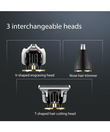 Professional Hair Cutting Tool & Clipper for Men Electric Shaver Beard Trimmer & Nose Hair Trimmer with LCD Display Black - Buy Online on GoSupps.com