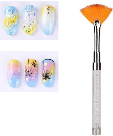 ANKROYU Fan Shaped Nail Art Pen Brush with Rhinestone Handle Nail Art Flower Drawing Pen Glitter Art Drawing Fan Pen Liner Brush Dust Powder Remover Nail Brush(B) - Buy Online on GoSupps.com