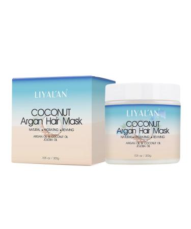 Liyalan Coconut Argan Oil Hair Mask for Dry Damaged Hair - Growth, Keratin, Avocado Infused Professional Care - Buy Online on GoSupps.com