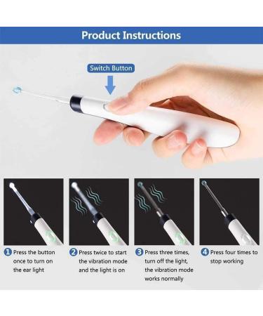 KouRy Portable Ear Pick with LED Light - Vibrating Earpick & Earwax Removal Tool in White - Essential Ear Cleaning Device - Buy Online on GoSupps.com
