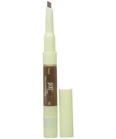 Pixi Beauty 2-In-1 Natural Brow Duo Waterproof Brow Pencil & Gel Natural Brown Pencil 0.007 oz (0.2 g) - Gel 0.084 fl oz (2.5 ml)