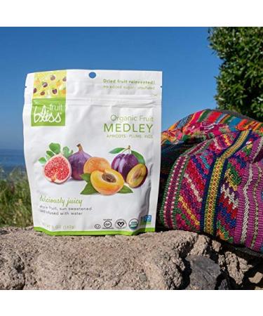Organic Fruit Medley Mix - Dried Apricots, Plums, Figs (6 Pack, 5 oz) | Gluten-Free & Vegan Dried Fruit Snacks - Buy Online on GoSupps.com