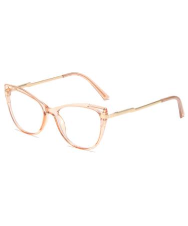 FLYRANGOOV CAT EYE Blue lights Blocking glasses for men/women computer blue light glasses anti-overexertion of the eyes UV glare (light brown)
