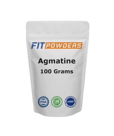 Agmatine Powder Sulfate 100g (100 Grams, 200 Servings) 100% Pure, Strength and Pump (Nitric Oxide) Supplement by FitPowders
